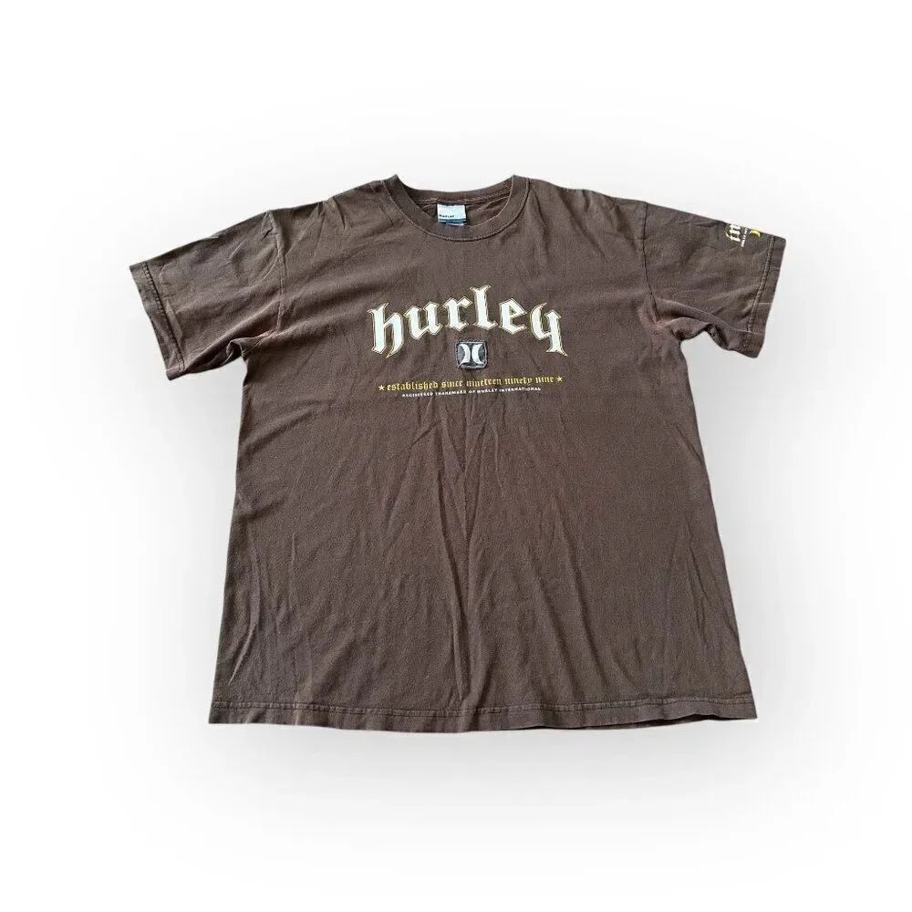Hurley Y2K Relaxed Brown Grunge Shirt Top